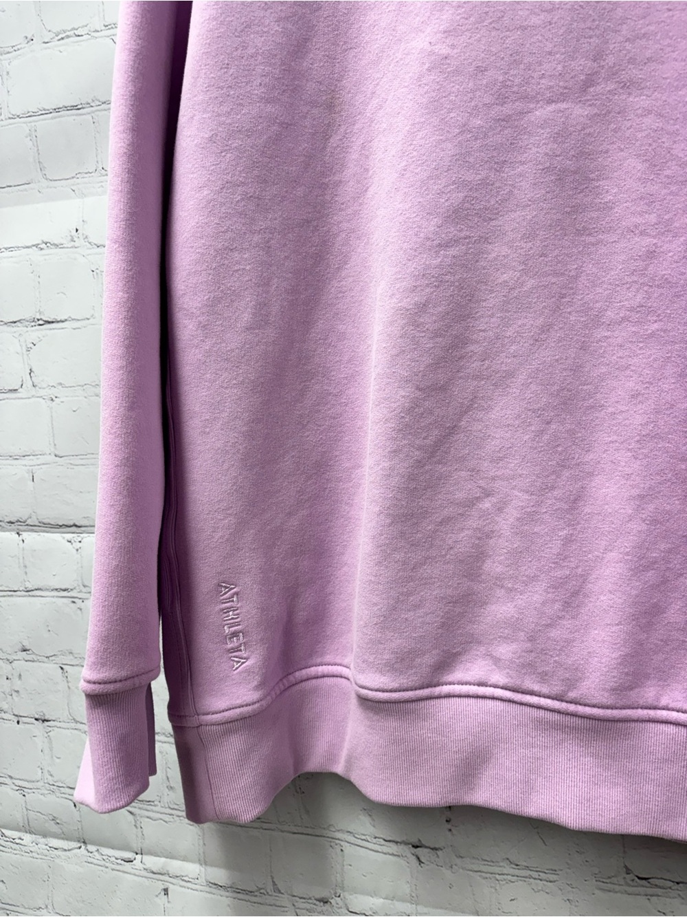 Athleta Forever Fleece 1/4 Zip Sweatshirt Fleur Pink Medium - Picture 5 of 11